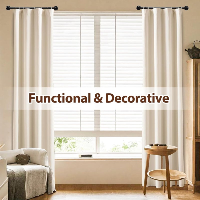 DEROFIT 12-20 Inch 1" Side Curtain Rod,Set of 2, Adjustable Black Curtain Rods Side, Short Curtain Rod with Decorative Finals, Heavy Duty Side Curtain Rod Set for Windows, Cafe, French Door - Image 5